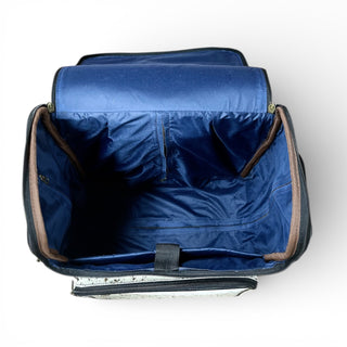 Turquoise checker rolling backpack