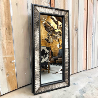 6x3ft Black antique genuine cowhide mirror