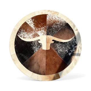 4x4’ Longhorn cowhide patchwork rug