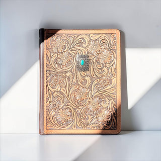 Concho tooled leather planner