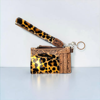 Leopard card holder wristlet