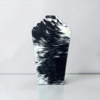 Black cowhide necklace holder