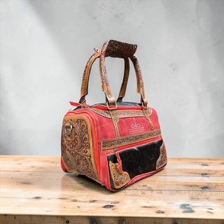 Red BootStitch duffle bag