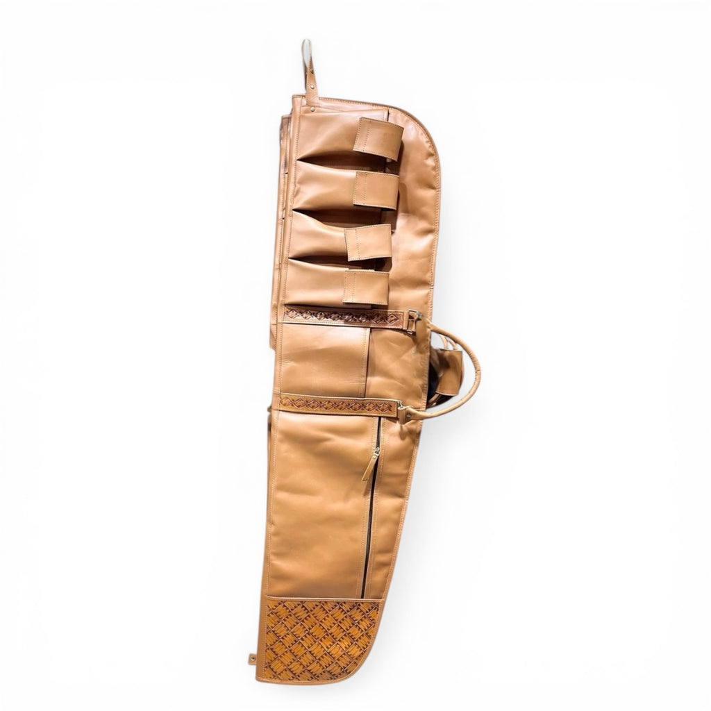 Tan all leather cowhide rifle case – Western Linens