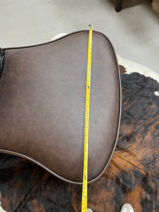 Tricolor genuine cowhide & leather armless office chairs