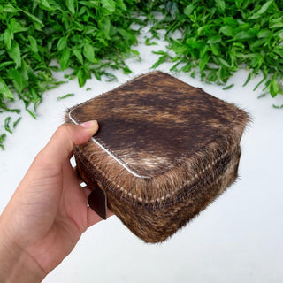 Brown marble cowhide jewelry box