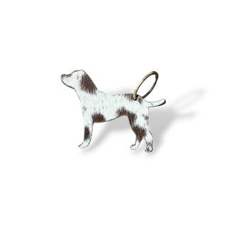 Black cowhide dog keychain