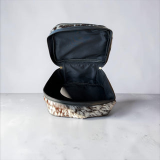 Red leather & cowhide makeup box
