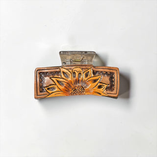 Golden sunflower hair claw