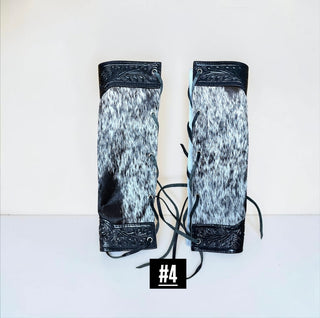Black cowhide bouquet wrap
