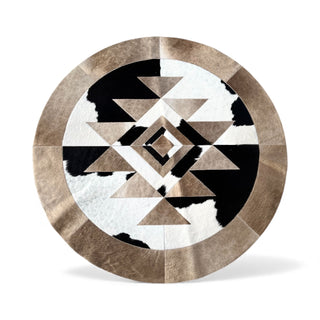 4x4’ Aztec cowhide patchwork rug