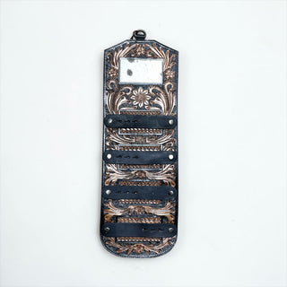 Tooled leather & cowhide buckle holder