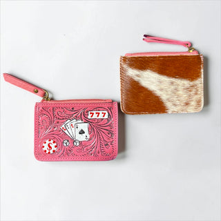 Pink cards coin pouch