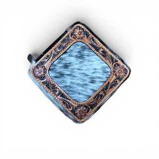 Tooled leather & cowhide jewelry box