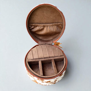 All tan cowhide jewelry box