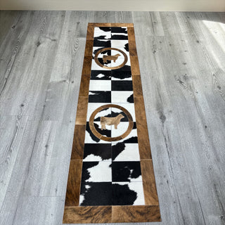 7x2’ cowhide patchwork runner