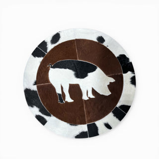 3x3’ pig cowhide patchwork rug
