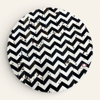 5x5’ cowhide patchwork rug