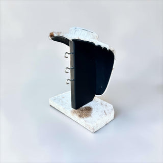 Tan all cowhide necklace display (u12)