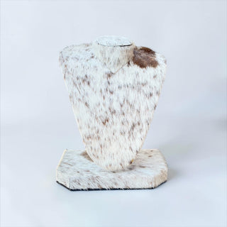 Tan all cowhide necklace display (u12)
