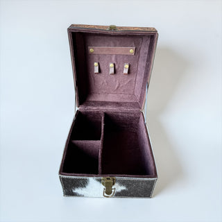 Red all tooled leather jewelry box