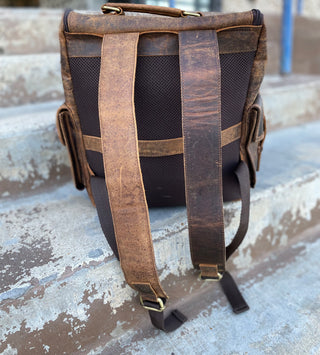 Small Rustic Leather Backpack