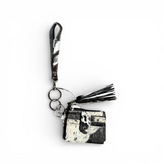All cowhide card holder wristlet