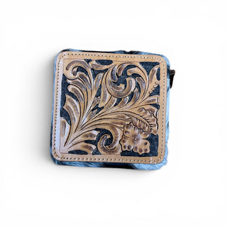 Tooled leather & cowhide jewelry box