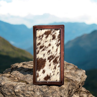 Brown leather & cowhide men’s wallet