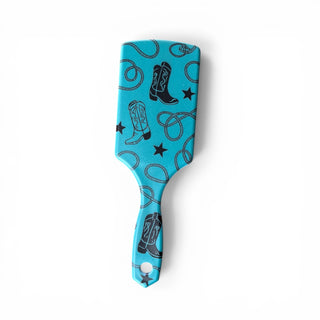 Turquoise cowboy hairbrush