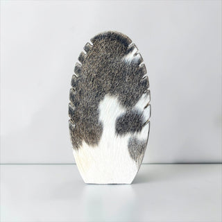 Black cowhide necklace holder