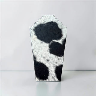 Black cowhide necklace holder