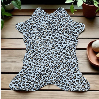 2-3’ Gray leopard print suede calf hide (sale)