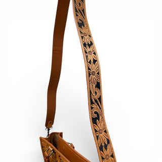 Tan leather tote bag