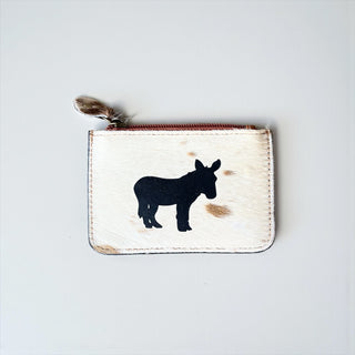 Donkey cowhide coin pouch