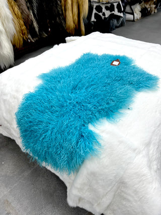 2x3ft Turquoise Tibetan lambskin
