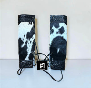 Black cowhide bouquet wrap