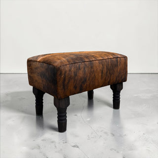 Brindle genuine cowhide ottoman