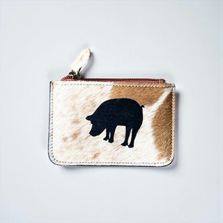 Pig cowhide coin pouch