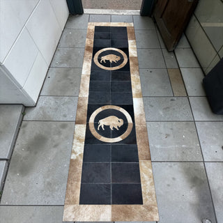 7x2’ cowhide patchwork runner