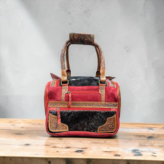 Red BootStitch duffle bag
