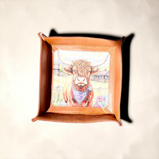 Highland leather tray