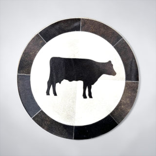 Cow cowhide patchwork rug 3x3’