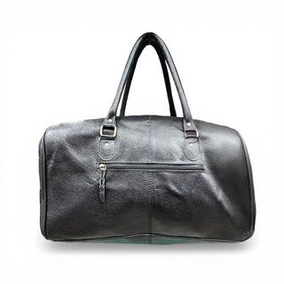Checker tooled leather & cowhide fringe duffle bag