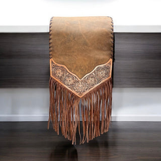 6ft tooled leather table runner