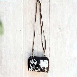 All cowhide Mirror crossbody wallet