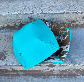 Turquoise Cowhide Decorative Bowl