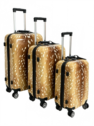Deer print luggage rolling suitcase
