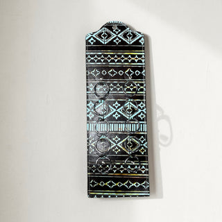 Turquoise tooled leather scarf holder