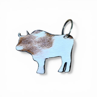 Bull cowhide keychain